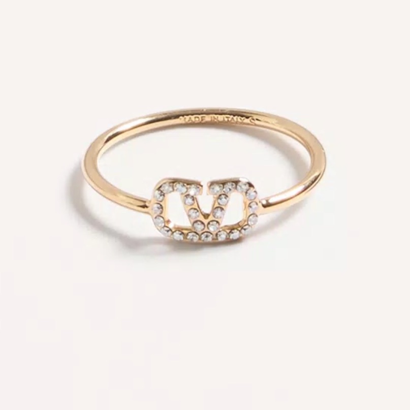 Valentino Garavani Gold Ring With Swarovski Crystals 350$